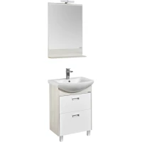 Комплект мебели белый глянец/дуб сомерсет 61 см Акватон Бекка 1A196601BAC20 + 1WH110246 + 1A214302BAC20