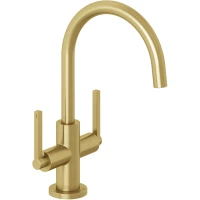 Смеситель для раковины Kludi Nova Fonte Puristic 20118N015 с донным клапаном, золотой матовый