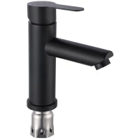 Смеситель для раковины РМС SUS124BL-001F черный матовый