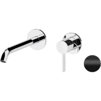 Смеситель для раковины Remer Metrica MC15PNO встраиваемый, без донного клапана, черный матовый