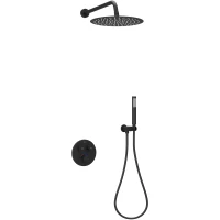 Душевой комплект Sancos Link SC3005MB 300 мм, с термостатом, черный матовый