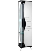 Пенал Bellezza Рио 4623606021260 напольный R, белый глянец/черный глянец