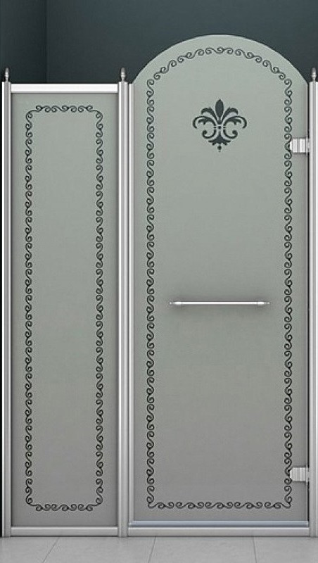 Душевая дверь распашная Cezares Retro 120 см матовое с прозрачным узором RETRO-A-B-11-120-PP-Cr-R RETRO-B-11-120-PP-Cr-R - фото 1
