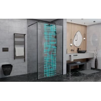 Неподвижная перегородка 120 см Deto LB120 прозрачное с рисунком