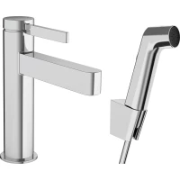 Смеситель для раковины Hansgrohe Finoris 76210000 с гигиеническим душем, донным клапаном, хром