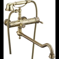 Смеситель для ванны Zorg Antic A 101WDN-BR универсальный, с душевым гарнитуром, бронза