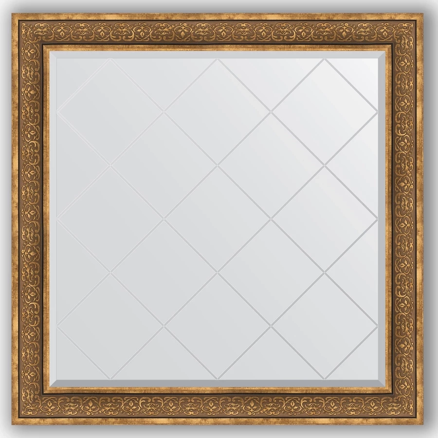 Зеркало 109x109 см вензель бронзовый Evoform Exclusive-G BY 4464 зеркало напольное 112x202 см бронзовый акведук evoform exclusive g floor by 6362