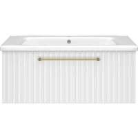 Тумба под раковину Brevita Alicante ALI-09090-0101Я 89 см, подвесная, белый матовый