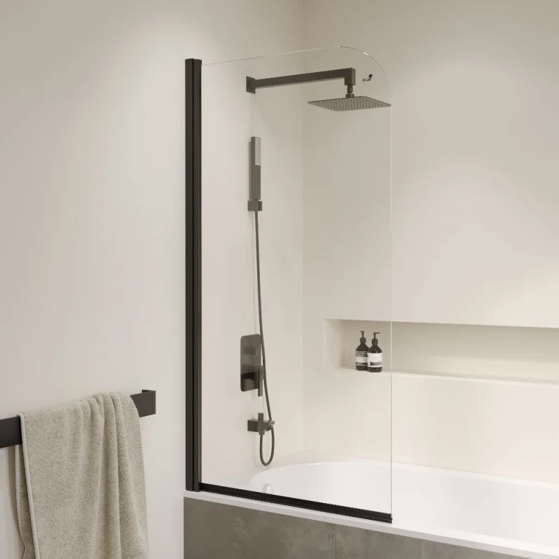 Шторка на ванну RGW Screens SC-109B 411110906-14 60 см, профиль черный матовый, стекло прозрачное