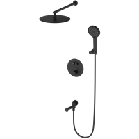 Душевой комплект Wonzon & Woghand Stick WW-88929010-MB 300 мм, с термостатом, черный матовый