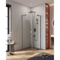 Душевой уголок Cezares Slider SLIDER-A-2-70/80-C-GM 70-80x70-80 см, профиль оружейная сталь матовый, стекло прозрачное