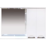 Изображение товара зеркальный шкаф misty куба п-куб-01120-011п 120x80 см r, с подсветкой, выключателем, белый глянец