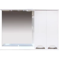 Зеркальный шкаф Misty Куба П-Куб-01120-011П 120x80 см R, с подсветкой, выключателем, белый глянец