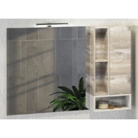 Зеркальный шкаф 118x80 см дуб бежевый Comforty Турин 00004137136