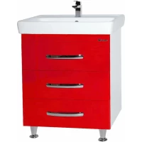 Тумба с раковиной красный глянец/белый глянец 60 см Bellezza Рокко 4635309660035 + 4620000148562