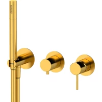 Смеситель для ванны Mariani Next B22873NSPP3WB встраиваемый, с душевым гарнитуром, золотой матовый