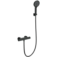 Термостат для душа Wonzon & Woghand Inn 3 WW-B2003-A-MB с душевым гарнитуром, черный матовый