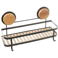 Полка для ванной Fixsen Magic FX-950B-1 28 см, самоклеящаяся, черный матовый/коричневый