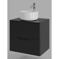 Тумба с раковиной Orange Line Li-60TubMDF+B07-345W 60,2 см, подвесная, со столешницей, черный матовый