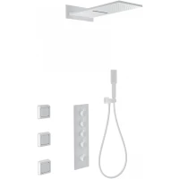 Душевой комплект Wonzon & Woghand WW-D4100-MW 230 мм, с термостатом, белый матовый