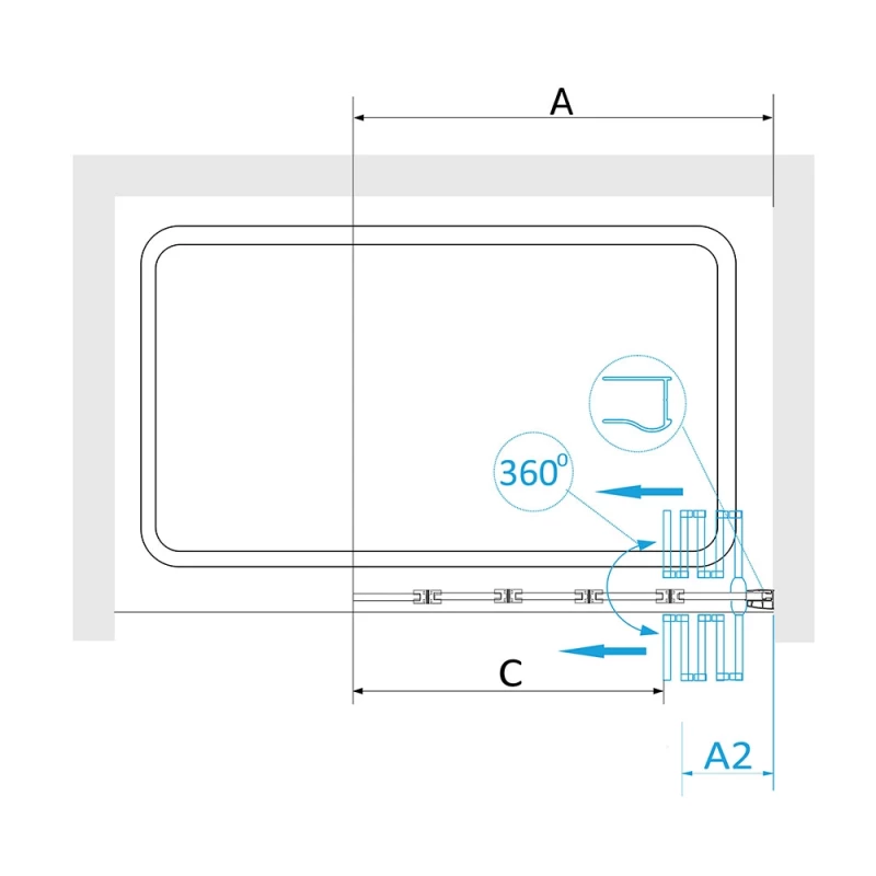 Шторка для ванны 120 см RGW SC-22B Screens 03112212-14 прозрачное