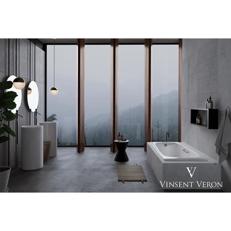 Чугунная ванна 150x70 см с отверстиями для ручек Vinsent Veron Concept VCO1507042H