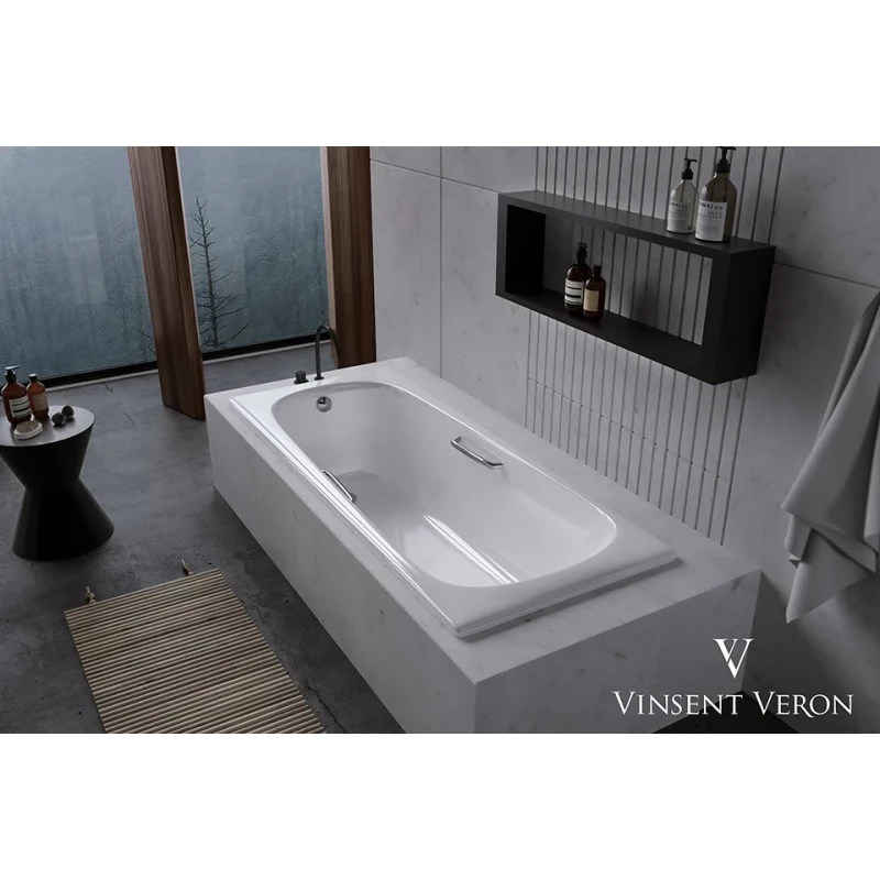 Чугунная ванна 150x70 см с отверстиями для ручек Vinsent Veron Concept VCO1507042H