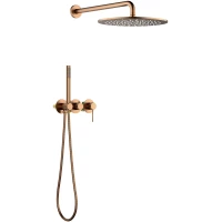 Душевой комплект Timo Saona SX-2349/19SM 300 мм, со смесителем, розовое золото матовый