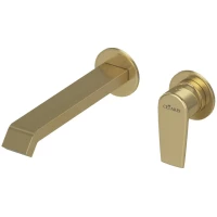 Смеситель для раковины Cezares Nautic NAUTIC-BLI2-SR встраиваемый, с донным клапаном, золотой матовый