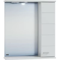 Зеркальный шкаф 60x75 см белый глянец Санта Омега 107004