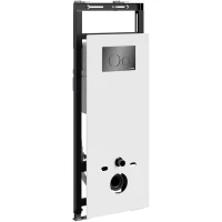 Инсталляция для унитаза WasserKRAFT Salm 27 27TLT.010.ME.WH.PB02 с кнопкой смыва, черный глянец