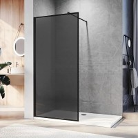 Душевая перегородка Veconi Korato KR81B-90-05-C8 90 см, профиль черный матовый, стекло тонированное