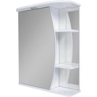 Зеркальный шкаф Misty Луна Э-Лун02055-01СвЛ 55x72 см L, с подсветкой, выключателем, белый глянец