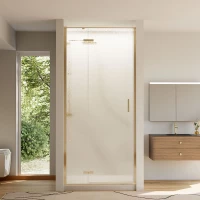 Душевая дверь Veconi Vianno VN73RG/L-100-06-C4 100 см L, профиль золотой матовый, стекло дождь