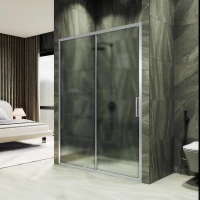 Душевая дверь MaybahGlass MGD-1279-5 100 см, профиль матовый хром, стекло сатин