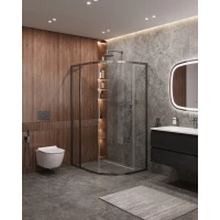 Душевой уголок Cezares Molveno MOLVENO-RH-1-110/90-C-GM-IV 110x90 см, профиль оружейная сталь матовый, стекло прозрачное