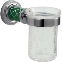 Стакан для зубных щеток Boheme Murano 10904-GR-CR настенный, хром/бирюзовый