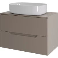 Тумба с раковиной Orange Line Li-70TuLMDF+B08-600W 70,2 см, подвесная, со столешницей, латте матовый