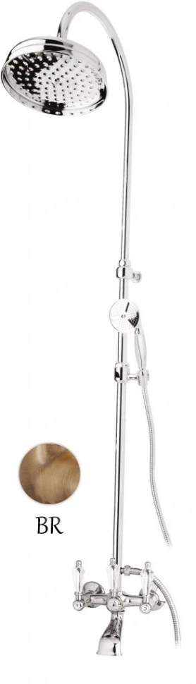 Душевая колонна со смесителем для ванны, верхним и ручным душем бронза, ручки Swarovski Cezares Diamond DIAMOND-CVD-02-Sw