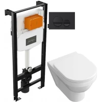 Комплект подвесной унитаз Villeroy & Boch Omnia Architectura 567410R1 + 98M9C101 + система инсталляции Jacob Delafon E24156-NF + E20859-7-BMT
