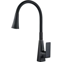 Смеситель для кухни Shevanik S543H-3 с гибким изливом, черный матовый