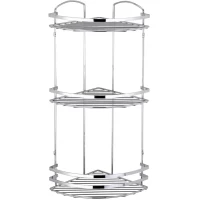 Полка для ванной Tekno-tel LM009SSM 24x24 см, угловая, тройная, нержавеющая сталь
