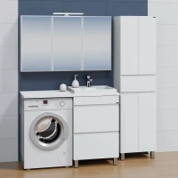 Комплект мебели белый глянец 120 см Санта Марс 700305 + 900125 + 900123 + 113020