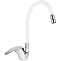 Смеситель для кухни Viko V-3244 с гибким изливом, хром/белый
