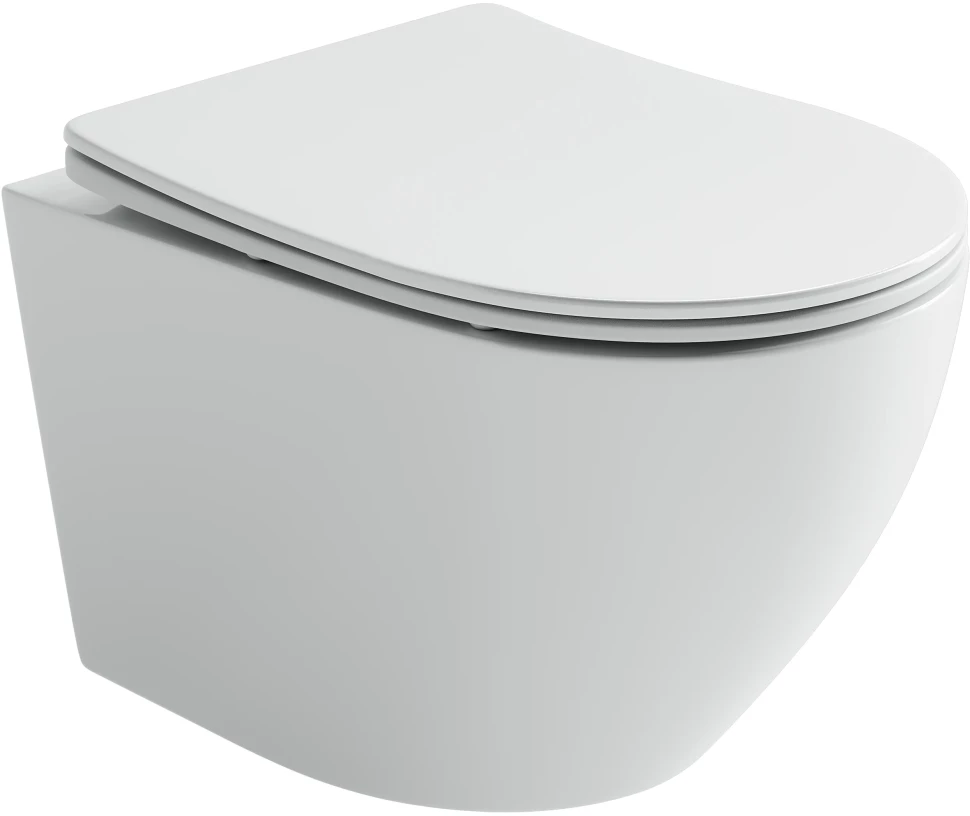 Унитаз подвесной Ceramica Nova Uno CN11001 безободковый, с сиденьем микролифт, белый - фото 1