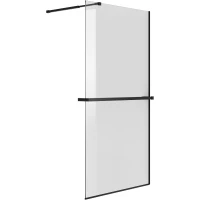 Душевая перегородка Niagara NG-670-12ВLACK 120 см, профиль черный матовый, стекло прозрачное