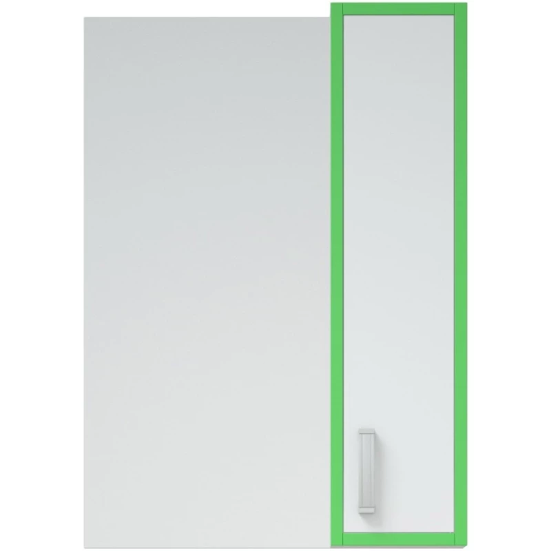 Зеркальный шкаф 50x70 см белый глянец/зеленый глянец R Corozo Спектр SD-00000685