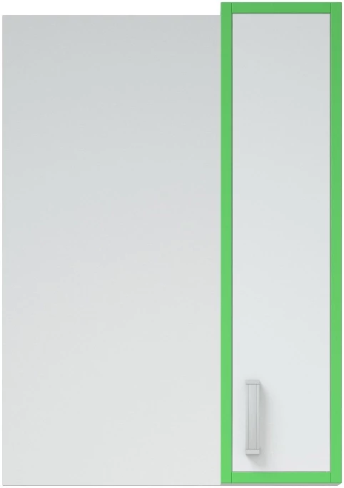 Зеркальный шкаф 50x70 см белый глянец/зеленый глянец R Corozo Спектр SD-00000685 зеркало шкаф corozo спектр 50 зеленый белый sd 00000685