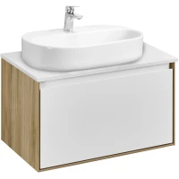 Тумба с раковиной дуб эльвезия/белый глянец 69 см Акватон Либерти 1A2798K5LY010