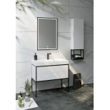 Комплект мебели белый глянец/черный 90 см Clarberg Logic LOG0109N + Tol.09.04.D + LOG0206